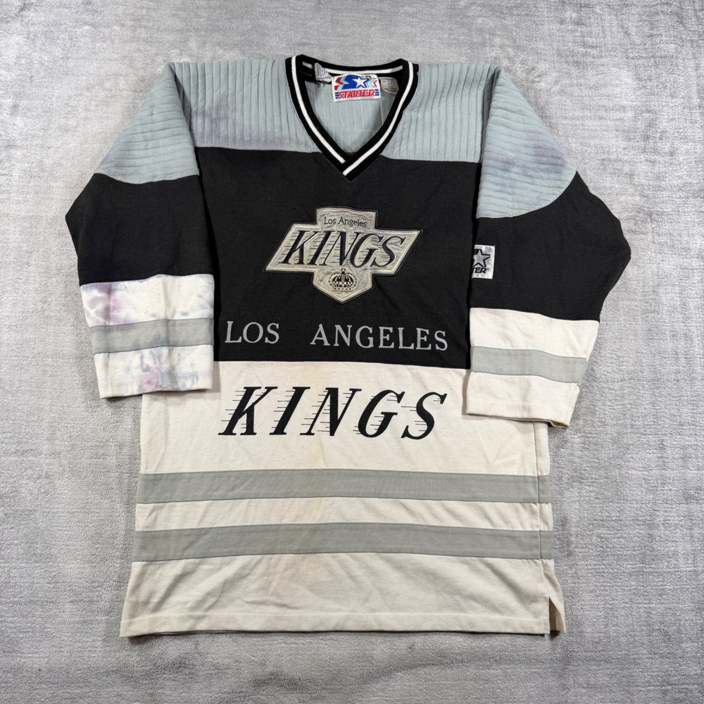 Los Angeles LA Kings Hockey Jersey Mens Large Black Starter Vintage NHL Shirt